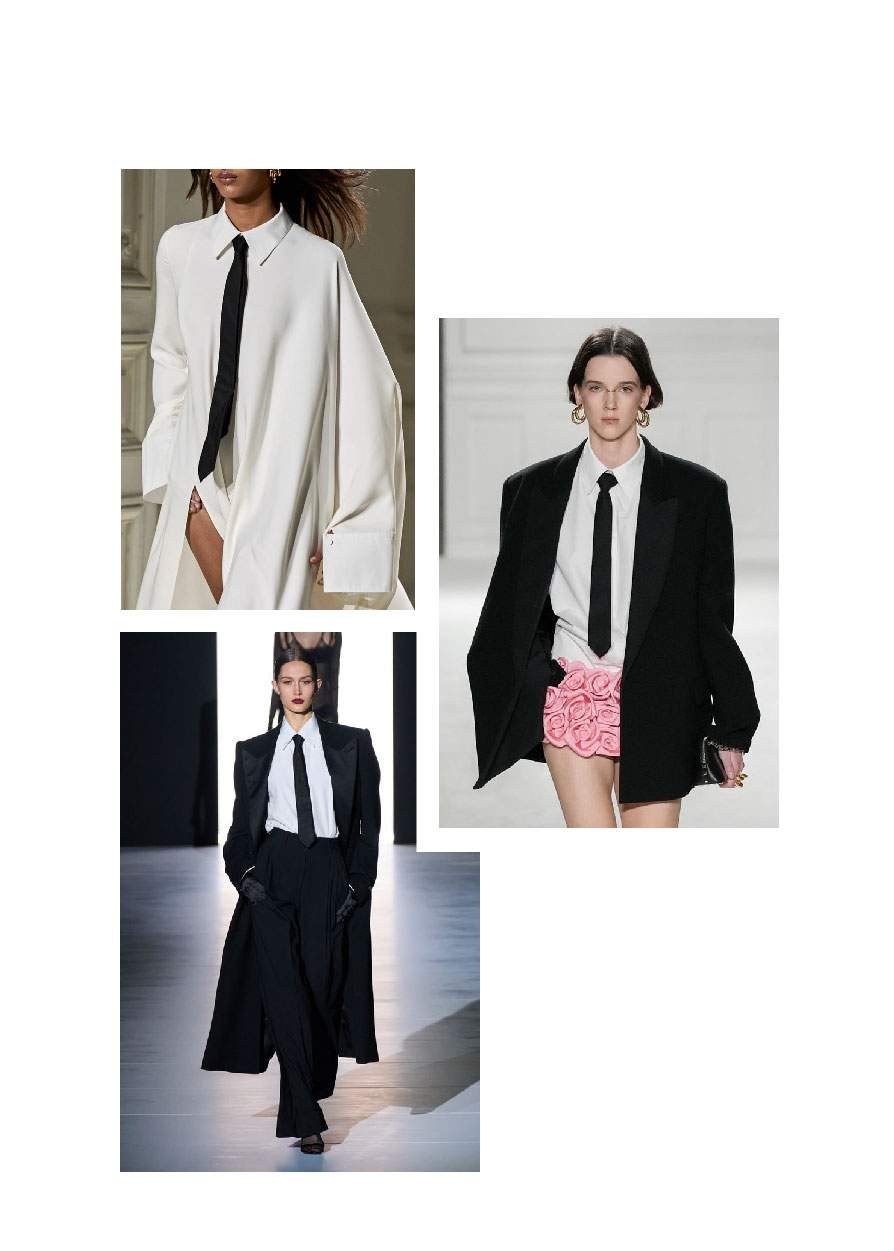 Skinny Black Tie Woman's Trend Fall Winter 2023